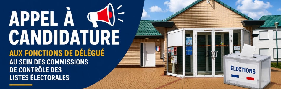 Appel à candidature aux fonctions de délégué - Commissions de contrôle des listes électorales