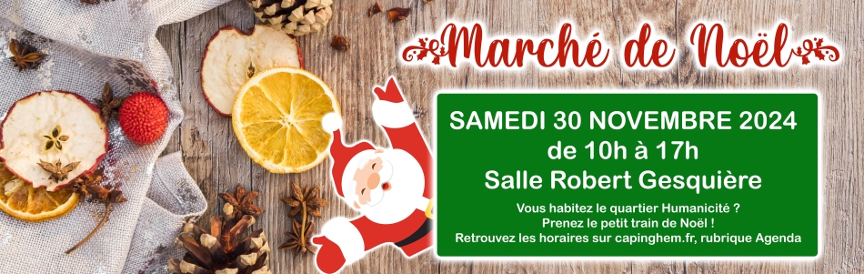 Marché de Noël à Capinghem - Samedi 30 novembre 2024, de 10h à 17h, salle Gesquière