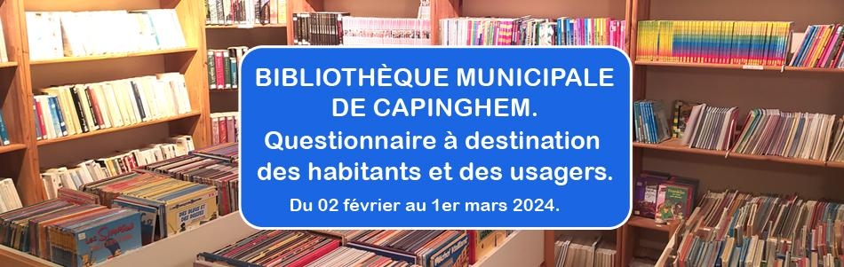 Bibliothèque municipale de Capinghem : questionnaire à destination des habitants et usagers