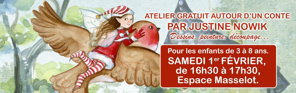 Atelier gratuit autour d'un conte le samedi 1er février, de 16h30 à 17h30, Espace Masselot