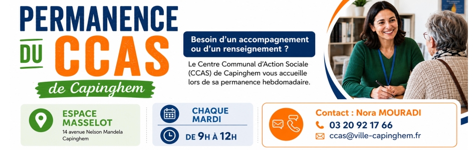 CCAS : permanence à l'Espace Masselot le mardi, de 9h à 12h