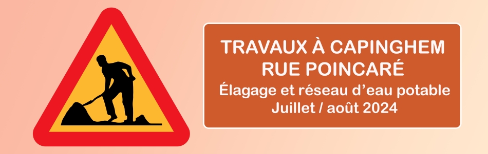 Travaux rue Poincaré : élagage et réseau d'eau potable juillet août 2024