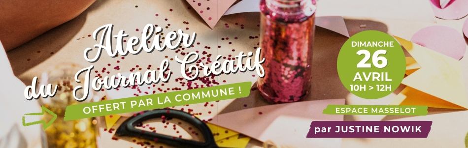 Atelier du Journal Créatif pour adultes, par Justine NOWIK, dimanche 26 avril