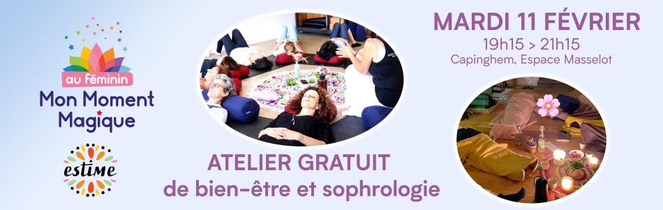 Atelier gratuit de bien-être et sophrologie, le 11 février de 19h15 à 21h15, Espace Masselot