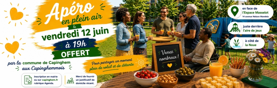 Apéro en plein air, vendredi 12 juin à 19h, quartier Humanicité