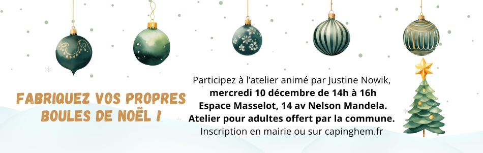 Atelier : fabriquez vos propres boules de Noël, mercredi 10 décembre 2025