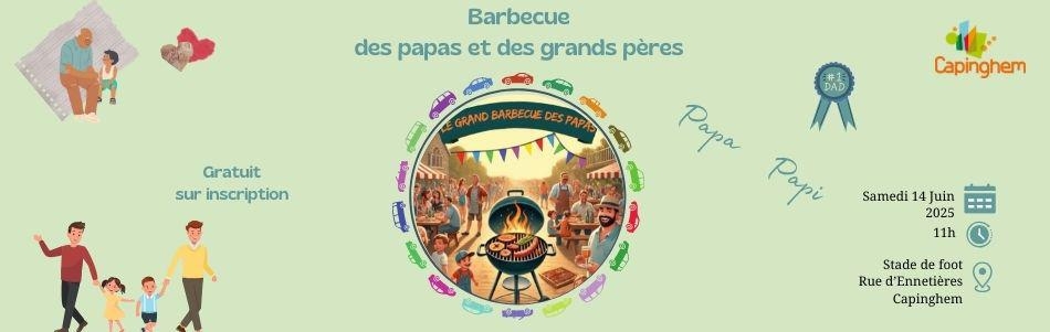 Barbecue des papas et des grands-pères le samedi 14 juin 2025, 11h