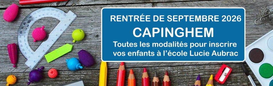 Rentrée de septembre 2026 : ouverture des préinscriptions scolaires, école Lucie Aubrac de Capinghem